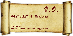 Vásári Orgona névjegykártya